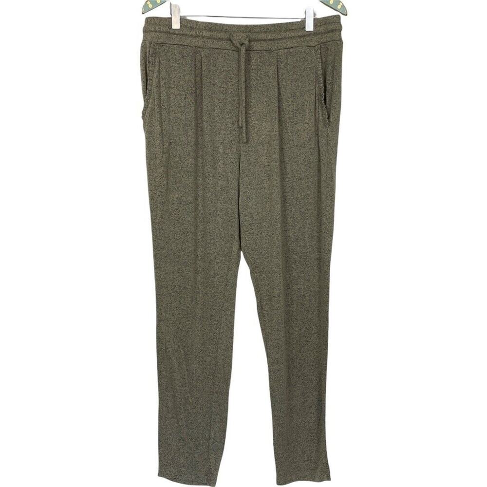 AnyBody Womens L Hacci Ruffle Pocket Slim Leg Knit Pants A349806 Beige Oatmeal